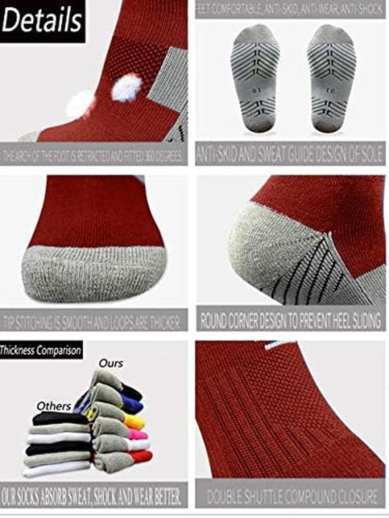 Soccer Socks 3/12 Pairs Team-Sport Knee High Breathable Football Socks for Men Youth Kids Boys