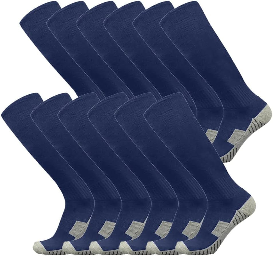 Soccer Socks 3/12 Pairs Team-Sport Knee High Breathable Football Socks for Men Youth Kids Boys