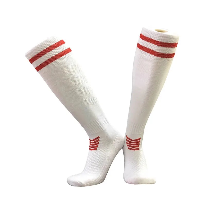 Adults Youths Kids Towel Bottom Soccer Socks Breathable Knee High Training Long Stocking Practical Competitive Mesh Sports Socks