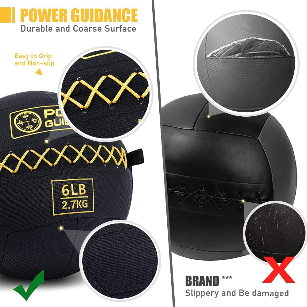 POWER GUIDANCE Textured Wall Ball, Slam Ball, Medicine Ball For Strength & Basics Exercises and Core Strength Training, Variety Weight Balls Perfect Matched Home Gym Exercises (25 Lb)