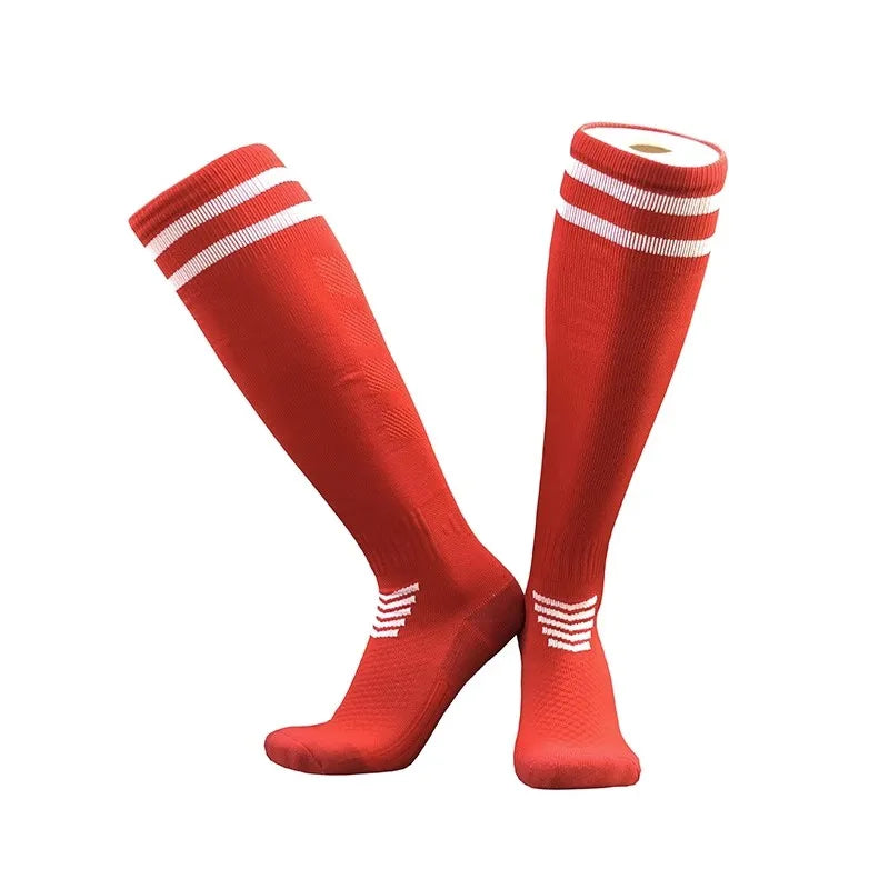 Adults Youths Kids Towel Bottom Soccer Socks Breathable Knee High Training Long Stocking Practical Competitive Mesh Sports Socks