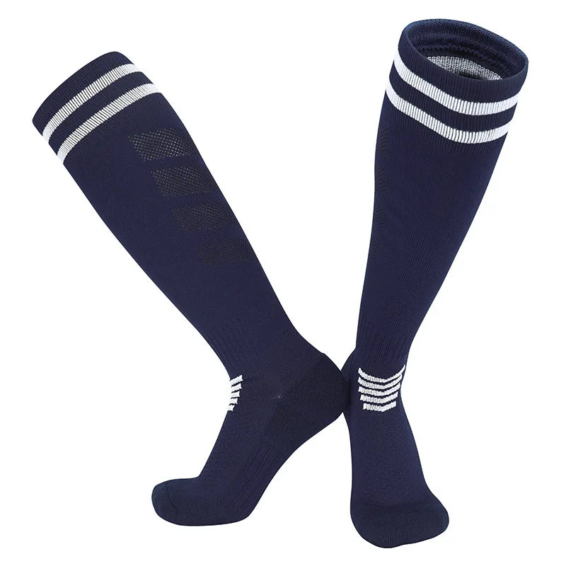 Adults Youths Kids Towel Bottom Soccer Socks Breathable Knee High Training Long Stocking Practical Competitive Mesh Sports Socks
