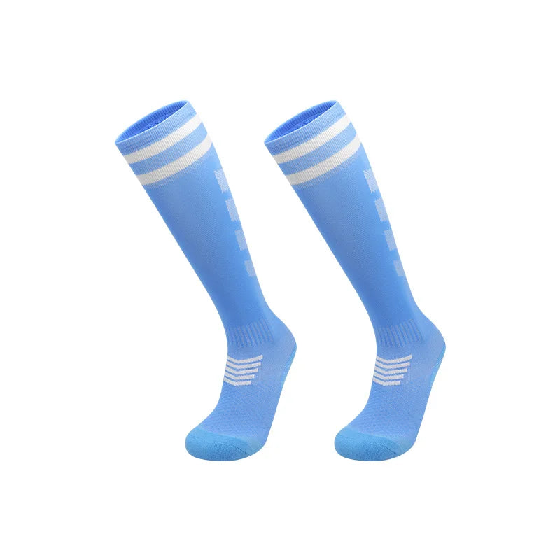 Adults Youths Kids Towel Bottom Soccer Socks Breathable Knee High Training Long Stocking Practical Competitive Mesh Sports Socks