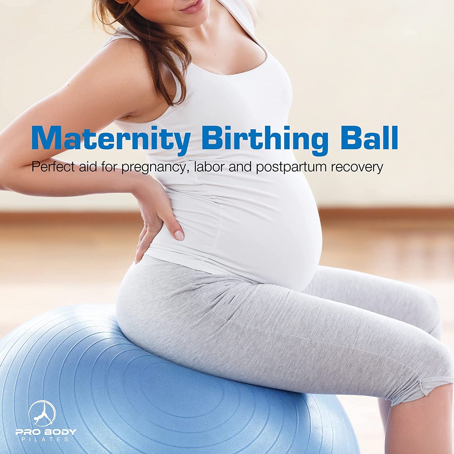 Probody Pilates Exercise Ball - Multiple Sizes Gym Grade Balance Ball for Fitness, Yoga, Workout, Pregnancy & Physical Therapy
