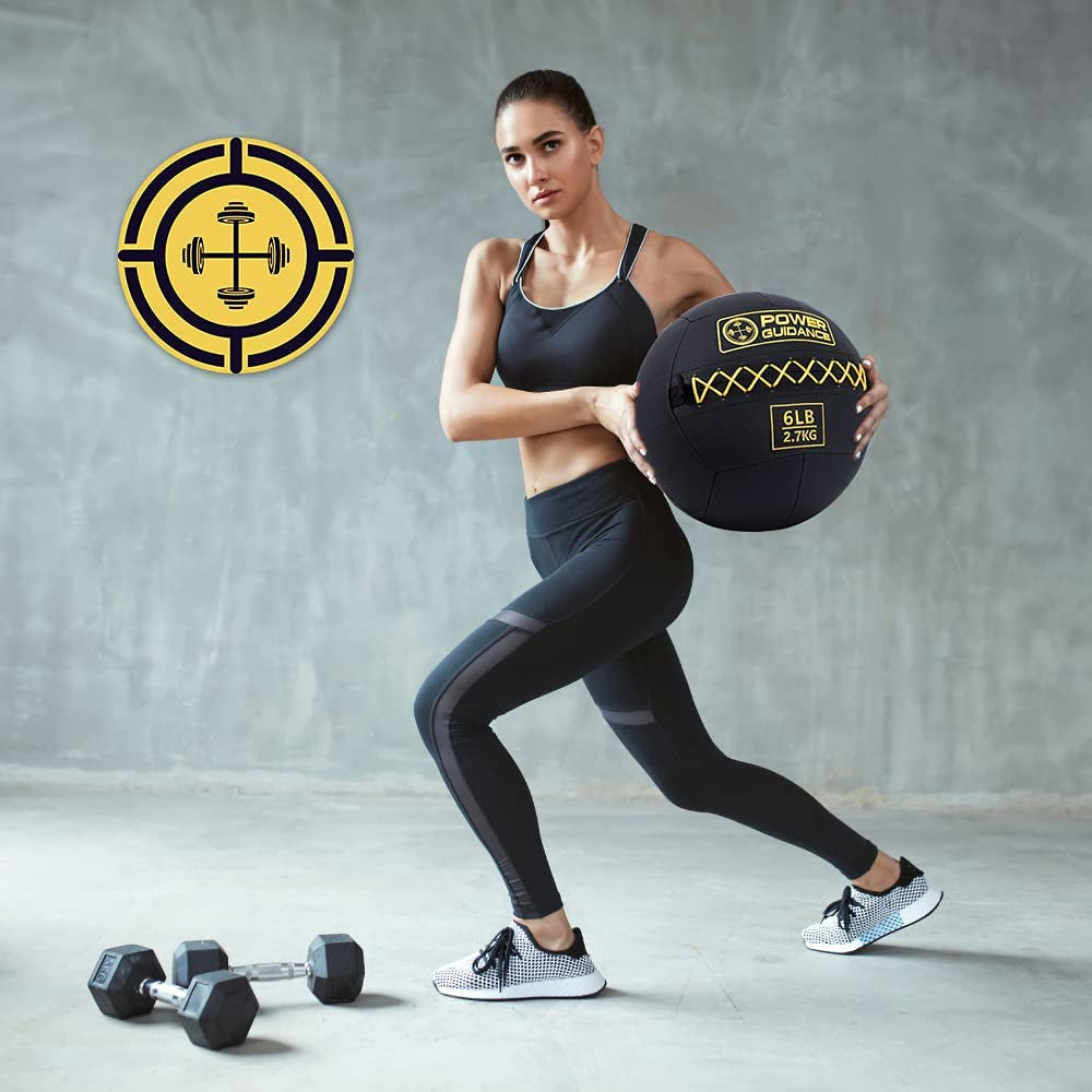 POWER GUIDANCE Textured Wall Ball, Slam Ball, Medicine Ball For Strength & Basics Exercises and Core Strength Training, Variety Weight Balls Perfect Matched Home Gym Exercises (25 Lb)