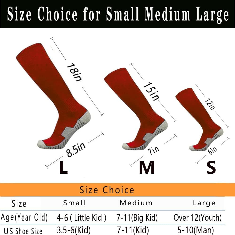 Soccer Socks 3/12 Pairs Team-Sport Knee High Breathable Football Socks for Men Youth Kids Boys