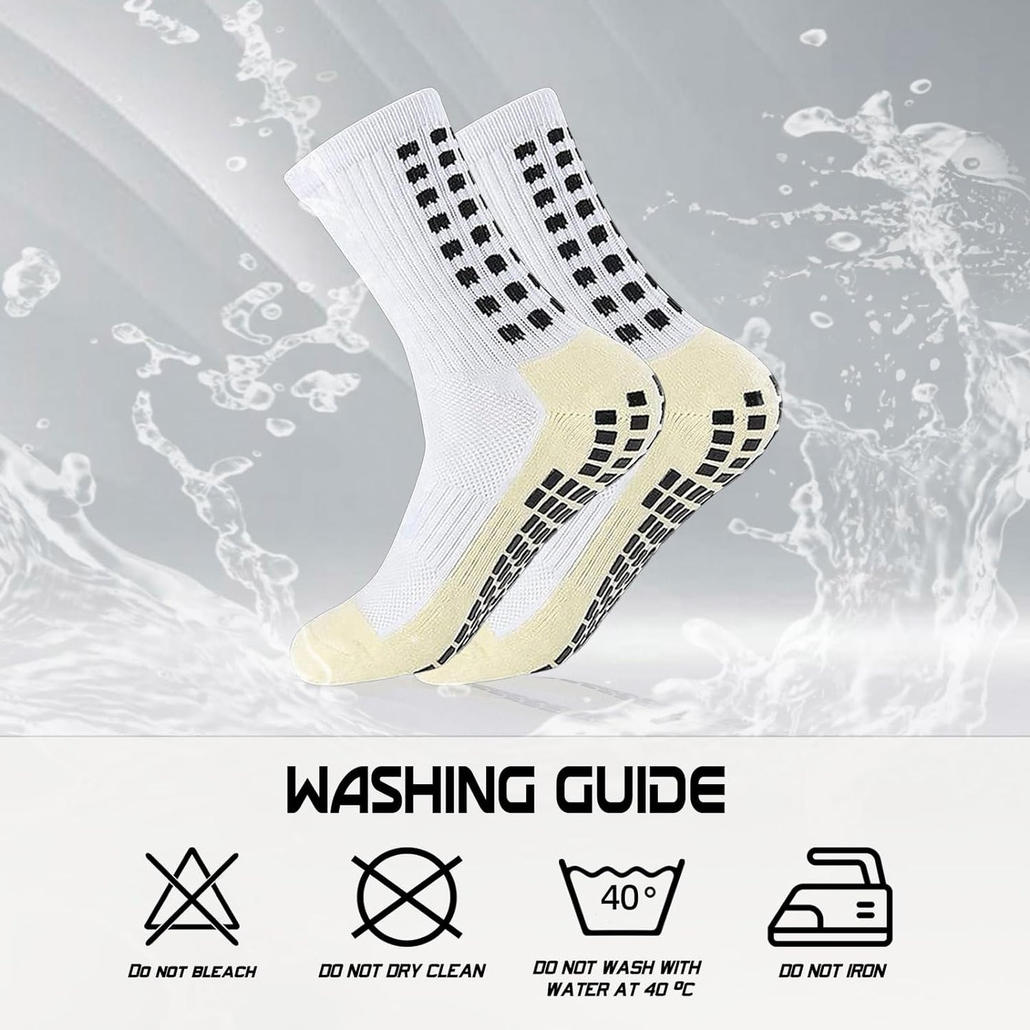 Yufree 4 Pairs Mens Grip Soccer Socks Non Slip Grippy Women Socks for Football Basketball Sports