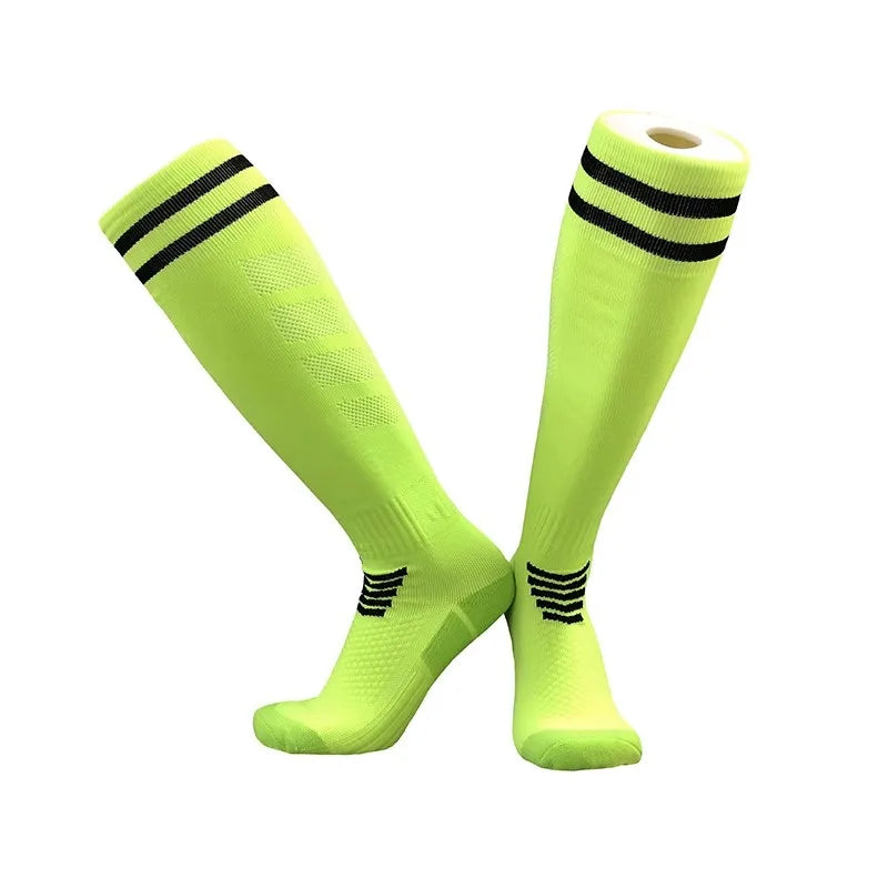 Adults Youths Kids Towel Bottom Soccer Socks Breathable Knee High Training Long Stocking Practical Competitive Mesh Sports Socks