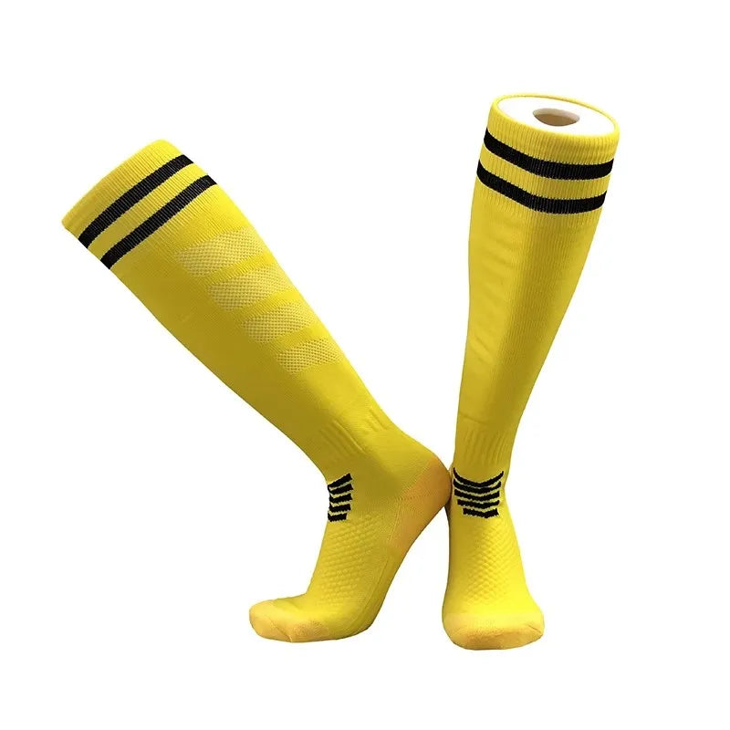 Adults Youths Kids Towel Bottom Soccer Socks Breathable Knee High Training Long Stocking Practical Competitive Mesh Sports Socks