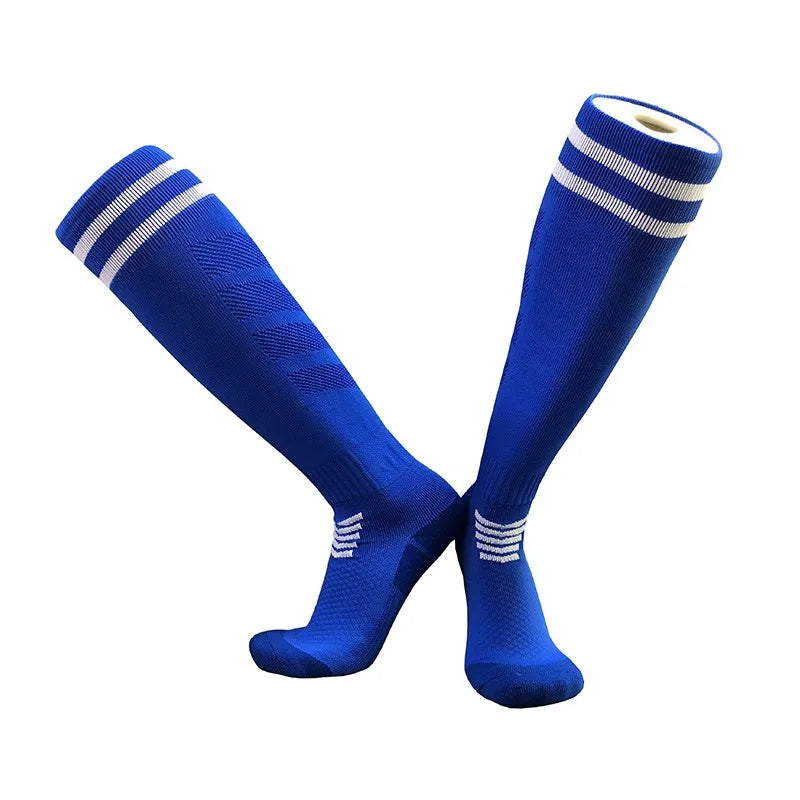 Adults Youths Kids Towel Bottom Soccer Socks Breathable Knee High Training Long Stocking Practical Competitive Mesh Sports Socks