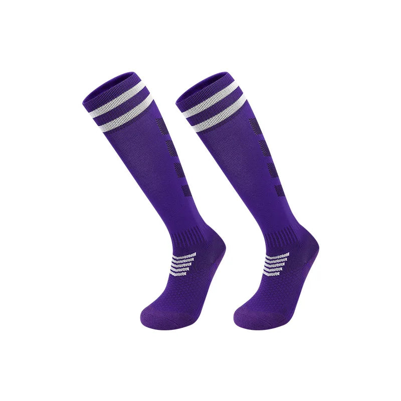 Adults Youths Kids Towel Bottom Soccer Socks Breathable Knee High Training Long Stocking Practical Competitive Mesh Sports Socks