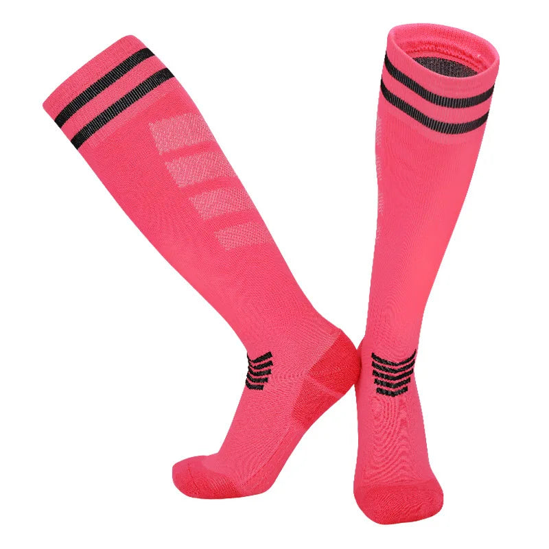 Adults Youths Kids Towel Bottom Soccer Socks Breathable Knee High Training Long Stocking Practical Competitive Mesh Sports Socks
