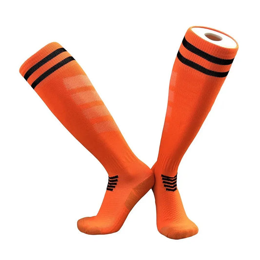 Adults Youths Kids Towel Bottom Soccer Socks Breathable Knee High Training Long Stocking Practical Competitive Mesh Sports Socks