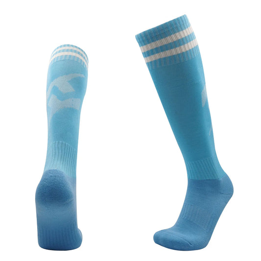 Adults Kids Quality Soccer Football Stockings High Socks Long Tube Knee Cotton Legging Baseball Running Sport Children Socks